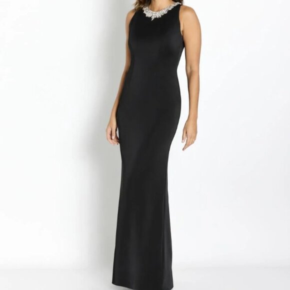 NWT Cameron Blake 116659 Polyester Evening Dress Black size 8 - Picture 1 of 8